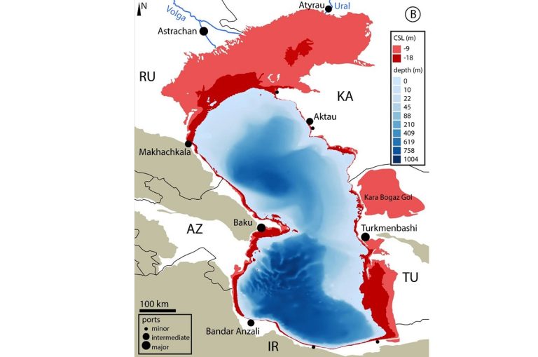 Каспийскому морю предсказали серьезное обмеление к концу XXI века. Компьютерная модель показала, что его площадь может уменьшиться почти на треть