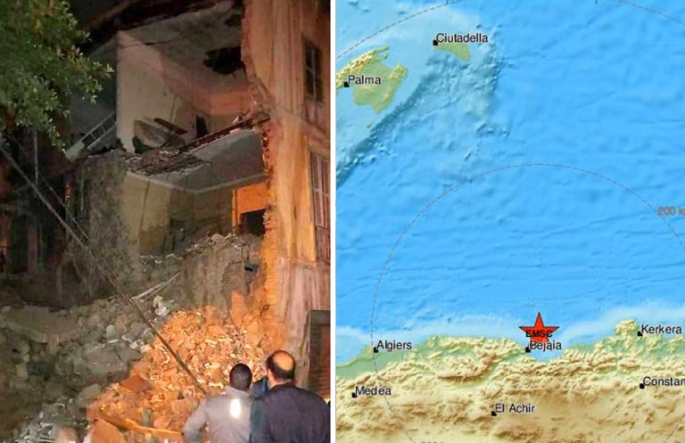 В Средиземном море у побережья Алжира произошло землетрясение магнитудой 6,0