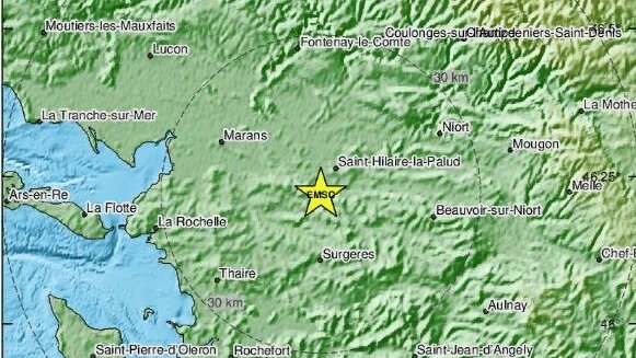 Землетрясения на западе Франции