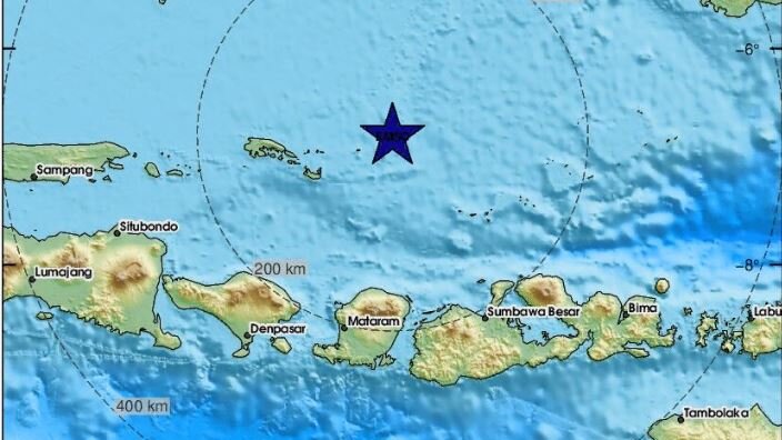 У побережья Индонезии произошло землетрясение магнитудой 7
