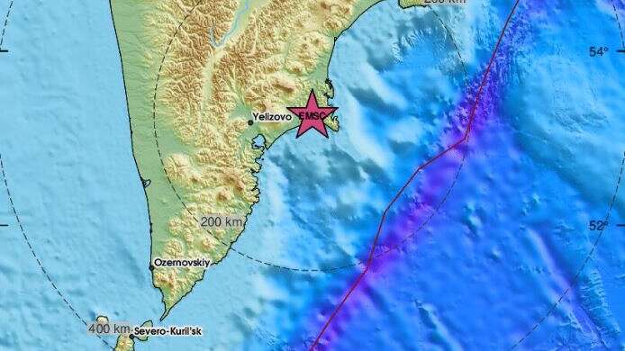 Землетрясение у восточного побережья Камчатки магнитудой 4,3