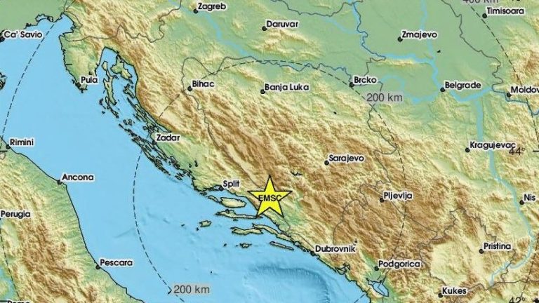 Землетрясение в Боснии и Герцеговине магнитудой 4,6