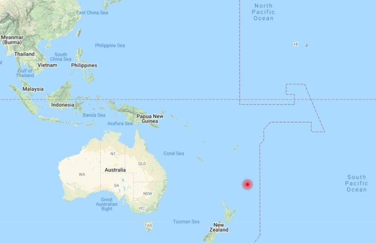 Сильное землетрясение на островах Кермадек, Новая Зеландия
