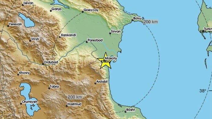 В Каспийском море произошло землетрясение магнитудой 4,8